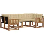vidaXL Outdoor-Sofagarnitur 6 stk. Natur und Beige