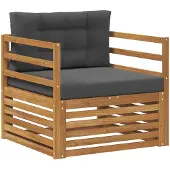 vidaXL Outdoor-Sofa Massives Akazienholz und Polyester