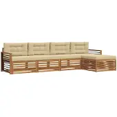 vidaXL Outdoor-Sofagarnitur 5 stk. Natur und Beige