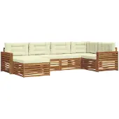 vidaXL Outdoor-Sofagarnitur 6 Stk. Natur und Creme