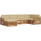 vidaXL Outdoor-Sofagarnitur 6 stk. Natur und Beige