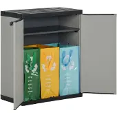 vidaXL Mülltonnenbox Grau und Schwarz 68x40x85 cm PP