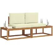 vidaXL Outdoor-Sofagarnitur 2 stk. Natur