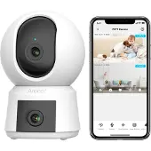 Arenti P3TT - 3 MP Überwachungskamera für Innenbereiche mit Zwei Objektiven, Schwenk- und Neigefunktion, 2,4 GHz und 5 GHz Dual-Band WLAN, Automatische Verfolgung und Geräuscherkennung