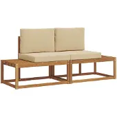 vidaXL Outdoor-Sofagarnitur 2 stk. Natur