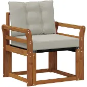 vidaXL Outdoor-Sofa Massivholz Akazie Natürlich und Hellgrau