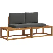 vidaXL Outdoor-Sofagarnitur 2 stk. Natur