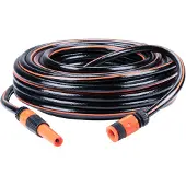 Black & Decker Gartenschlauch mit Kupplungen Set 5 Stück 25 Meter Max. 6Bar PVC Schwarz/Orange