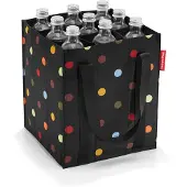 Reisenthel bottlebag, tasche für 9 flaschen, tragetasche für einkauf, dots / schwarz mit bunten punkten, ZJ7009