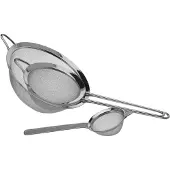 Koopman Set mit 3 -Sieben, Edelstahl, 8/14/20 cm, glänzendes Silber