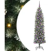 Syfax Künstlicher schlanker Weihnachtsbaum Grün und Weiß 180 cm