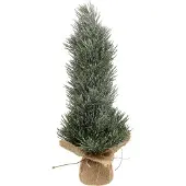 Viana Mini Weihnachtsbaum künstlich, beschneit im Jutesack, Winter-Deko, Tischdeko H41cm
