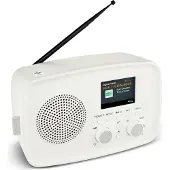 Medion DAB Radio mit Bluetooth DRE-1– Empfang über DAB+ und UKW, Radiowecker, 5W Lautsprecher für klaren Klang, TFT-Display, ASA-Notfallfunktion, Betrieb über Netzanschluss - weiß