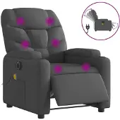 Syfax Massagesessel Elektrisch Dunkelgrau Stoff