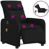 Syfax Massagesessel Elektrisch Schwarz Stoff