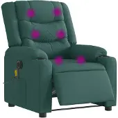 Syfax Massagesessel Elektrisch Dunkelgrün Stoff