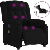 Syfax Massagesessel Elektrisch Schwarz Stoff