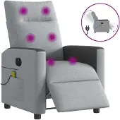 Syfax Massagesessel Elektrisch Hellgrau Stoff