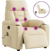 vidaXL (NEU 2026) Massagesessel Elektrisch Creme Stoff - Loungesessel - 22 kg