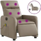 Syfax Massagesessel Elektrisch Cappuccino-Braun Kunstleder