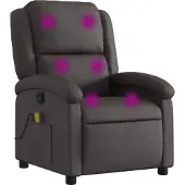 Syfax Massagesessel Dunkelbraun Echtleder