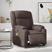 vidaXL CLORIS Aufstehsessel Massagesessel Elektrisch Braun Kunstleder, 23,85 kg