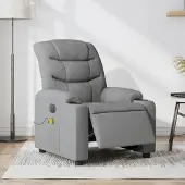 vidaXL Massagesessel Fernsehsesel Elektrisch Hellgrau Stoff 3206636
