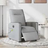 Prolenta Maison Exclusive - Massagesessel Elektrisch Hellgrau Stoff