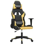 Syfax Gaming-Stuhl mit Massagefunktion Schwarz & Golden Kunstleder