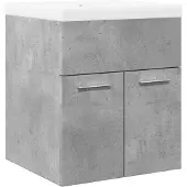 vidaXL 2-tlg. Badmöbel-Set Betongrau Holzwerkstoff