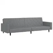Syfax Schlafsofa 2-Sitzer Grau Kunstleder