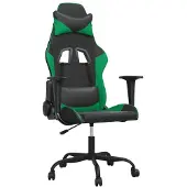 Syfax Gaming-Stuhl mit Massagefunktion Schwarz und Grün Kunstleder