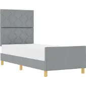 vidaXL Bettgestell mit Kopfteil Hellgrau 80 x 200 cm Stoff