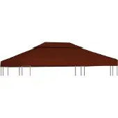Syfax Pavillon-Dachplane mit Kaminabzug 310 g/m² 4x3 m Terrakotta