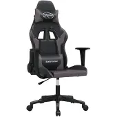 Syfax Gaming-Stuhl mit Massagefunktion Schwarz und Grau Kunstleder