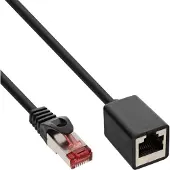 InLine Patchkabel-Verlängerung, S/FTP (PiMf), Cat.6, halogenfrei, 5m, 5 m, Cat6, S/FTP (S-STP), RJ-45, RJ-45, Schwarz