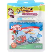 Toi-Toys Fahrzeuge Wassermalbuch mit Wasserstift und vier Entdeckerszenen zum