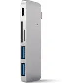 Satechi USB-Hub Type-C USB Passthrough Hub Silver