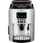 Krups EA815E/EA815580 Vollautomatische Espressomaschine, Kunststoffgehäuse, Tassenwärmer, Zeitschaltuhr, Integriertes Mahlwerk, Milchaufschäumer, Wasserfilter