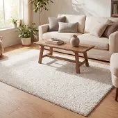 NATURL. Teppich Hochflor - Lofty Creme Weiß 160x230 cm