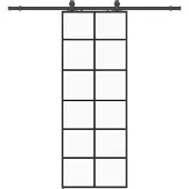 Syfax Schiebetür mit Beschlag Schwarz 76x205 cm ESG-Glas