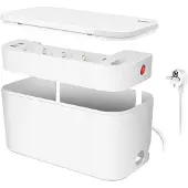 Ginza.se Outlet Strip, Storage box w/4 safety +1 Euro socket, w/2x USB-A, 1x USB-C, white