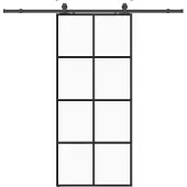 Syfax Schiebetür mit Beschlag Schwarz 90x205 cm ESG-Glas