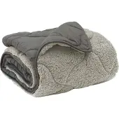 vidaXL Winterbettdecke Gepolstert Hellgrau 135 x 200 cm