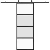 Syfax Schiebetür mit Beschlag Schwarz 76x205 cm Hartglas