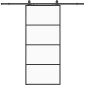 Syfax Schiebetür mit Beschlag Schwarz 90x205 cm ESG-Glas
