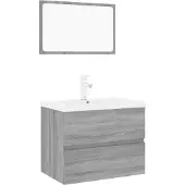 vidaXL Badmöbel-Set Grau Sonoma Holzwerkstoff