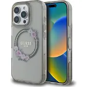 GUESS Guhmp16Xhfwfck Iphone 16 Pro Max 6.9 Czarny/Black Hardcase Iml Flowers Wreath Magsafe