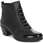 Rieker Stiefel Schwarz aus Naturleder mit Antistress-Einlage, Reißverschluss, Fleece-Futter, leicht