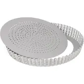 Patisse Tarte-/Quicheform mit Lochboden, Silber - Durchmesser ca. 24cm - 03572